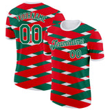 Custom Fire Red Kelly Green-White Mexico Performance T-Shirt