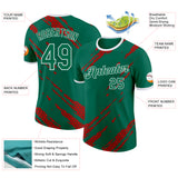 Custom Kelly Green Red-White Mexico Performance T-Shirt