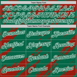 Custom Kelly Green Red-White Mexico Performance T-Shirt