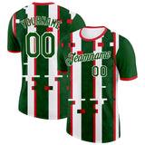 Custom Green White-Red Mexico Performance T-Shirt