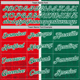 Custom Fire Red Kelly Green-White Mexico Tribal Performance T-Shirt