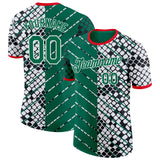 Custom White Kelly Green Fire Red-Black Mexico Snake Python Print Performance T-Shirt