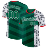 Custom Kelly Green White Fire Red-Gray Mexico Snake Python Print Performance T-Shirt