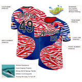 Custom Royal Fire Red White-Black South Korea Tiger Stripe Performance T-Shirt