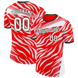 Custom Red White-Black South Korea Tiger Stripe Performance T-Shirt