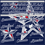 Custom Navy Red-White USA Star Performance T-Shirt