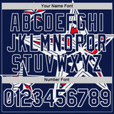 Custom Navy Red-White USA Star Performance T-Shirt