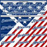 Custom US Navy Blue Red-White American Star Performance T-Shirt