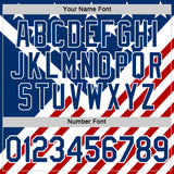 Custom US Navy Blue Red-White American Star Performance T-Shirt