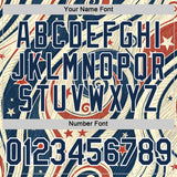 Custom Cream Blue Red-White American Star Performance T-Shirt