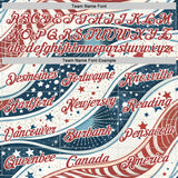 Custom White Red-Blue American Star Performance T-Shirt