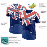 Custom Blue Navy Red-White Australian Flag Performance T-Shirt