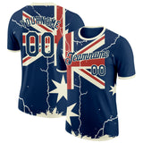 Custom Blue Navy Red-White Australian Flag Southern Cross Performance T-Shirt