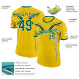 Custom Yellow Green-White Australian Performance T-Shirt