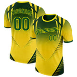 Custom Yellow Green Light Yellow-Black Australian Performance T-Shirt