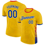 Custom Yellow Royal Red-White Romania Performance T-Shirt