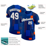 Custom Blue White Orange-Black Netherlands Geometric Shapes Performance T-Shirt