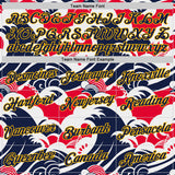 Custom White Navy Red-Gold Netherlands Waves Performance T-Shirt