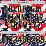 Custom White Navy Red-Gold Netherlands Waves Performance T-Shirt