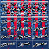 Custom Blue Black Red-White Netherlands Line Splash Performance T-Shirt