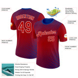Custom Red Blue-White Netherlands Line Splash Performance T-Shirt