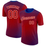 Custom Red Blue-White Netherlands Line Splash Performance T-Shirt