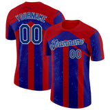 Custom Red US Navy Blue-White Netherlands Line Splash Performance T-Shirt