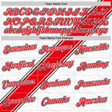 Custom White Fire Red-Black Canada Line Performance T-Shirt
