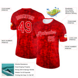 Custom Red Fire Red-White Canada Plaid Performance T-Shirt
