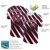 Custom Black Crimson-White Canada Line Performance T-Shirt