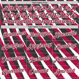 Custom Black Crimson-White Canada Line Performance T-Shirt