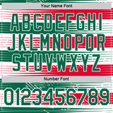 Custom White Kelly Green-Red Italy Line Performance T-Shirt