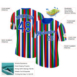 Custom Thunder Blue Green Red-White Italy Line Performance T-Shirt