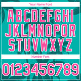 Custom Aqua Pink Teal-White Tropical Hawaii Palm Trees Authentic Baseball Jersey