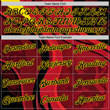 Custom Red Black-Yellow Belgium Performance T-Shirt
