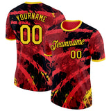 Custom Red Yellow-Black Belgium Performance T-Shirt