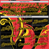 Custom Red Black-Yellow Belgium Abstract Performance T-Shirt