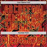 Custom Black Red-Yellow Belgium Abstract Performance T-Shirt