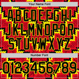 Custom Red Black-Yellow Belgium Mosaic Performance T-Shirt