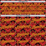 Custom Red Black-Yellow Belgium Geometric Performance T-Shirt