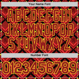 Custom Red Black-Yellow Belgium Geometric Performance T-Shirt
