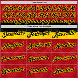 Custom Red Black-Yellow Belgium Performance T-Shirt