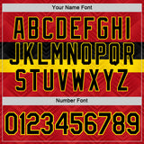 Custom Red Black-Yellow Belgium Performance T-Shirt