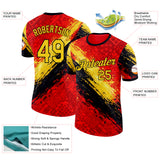 Custom Red Yellow-Black Belgium Splash Performance T-Shirt