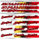 Custom White Fire Red Black-Yellow Germany Geometric Performance T-Shirt