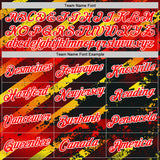 Custom Black Fire Red Yellow-White Germany Splash Performance T-Shirt