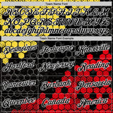 Custom Black Yellow Red-White Germany Geometric Performance T-Shirt