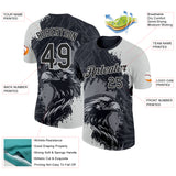 Custom Black Gray-White Germany Eagle Performance T-Shirt
