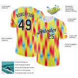 Custom Yellow Black Red Blue-White Ecuador Stripe Performance T-Shirt