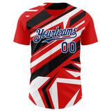 Custom Red USA Navy Blue White-Black 3D Pattern Design Car Racing Formula Auto Motorsport Authentic Baseball Jersey